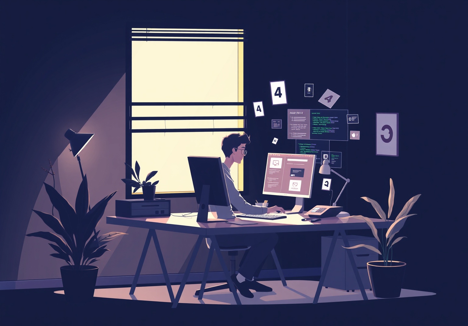 Developer working at desk